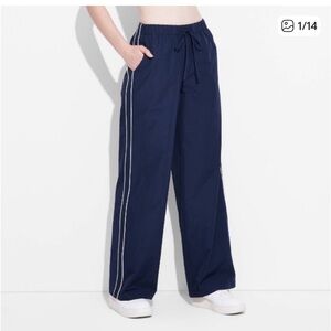 wild fable Navy Track Pants with White Side Stripes